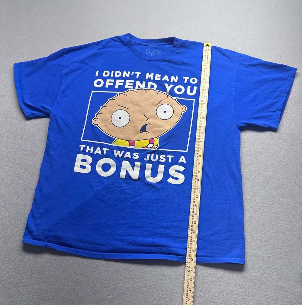 Family Guy Stewie Griffin T-Shirt Size 2XL Blue Graphic Tee